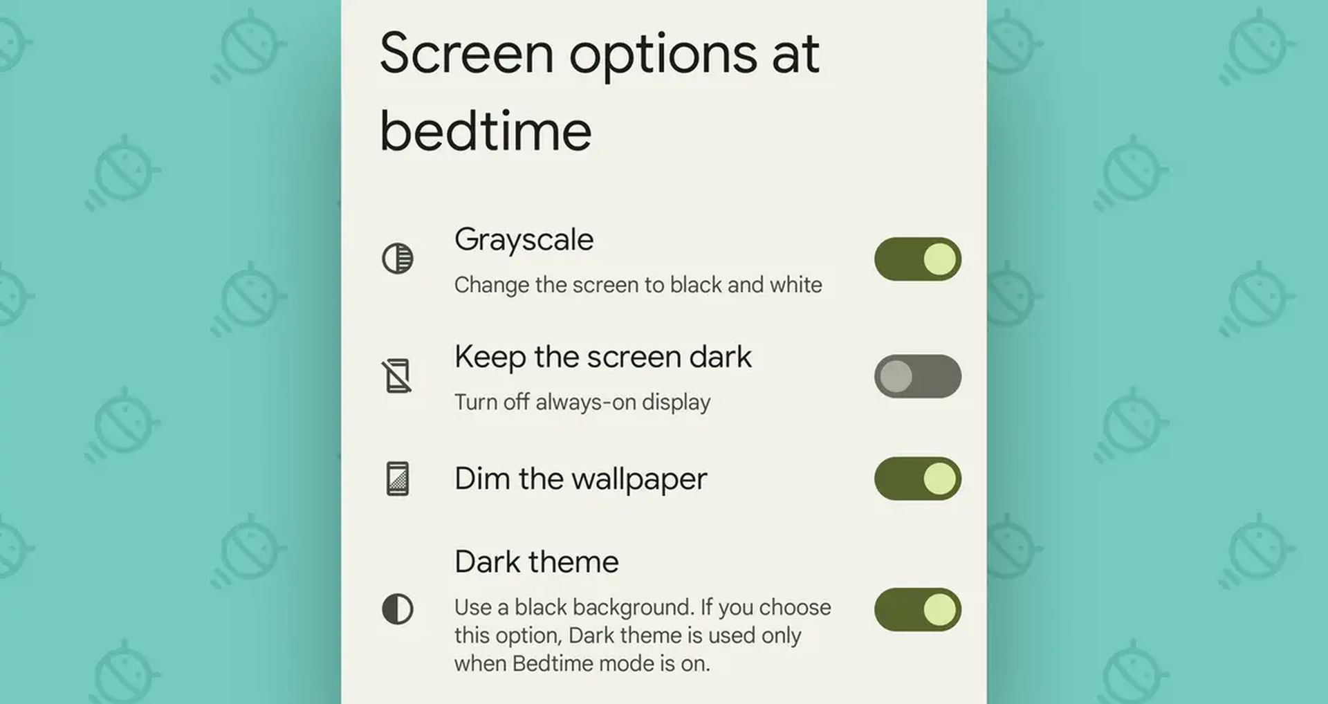 How to activate bedtime mode in Android 13?