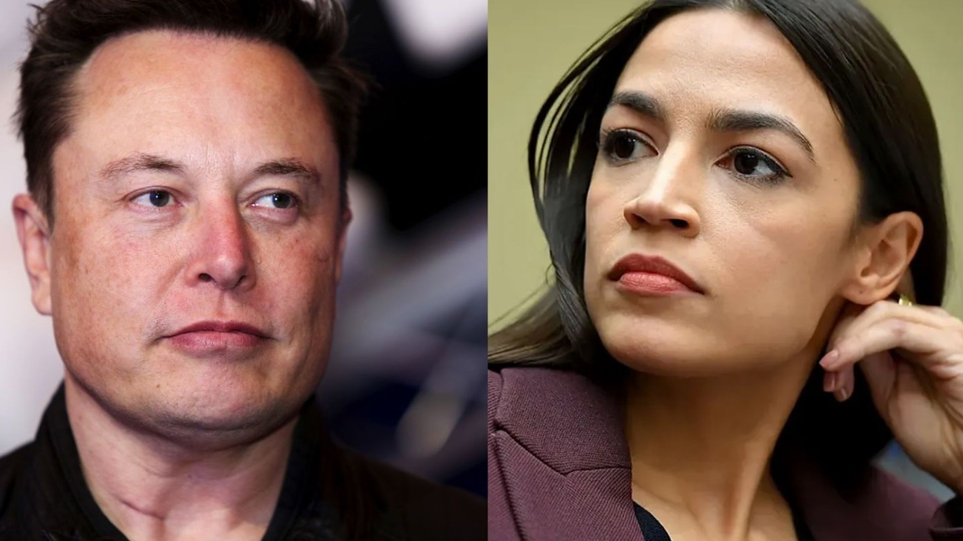 Elon Musk and AOC video background