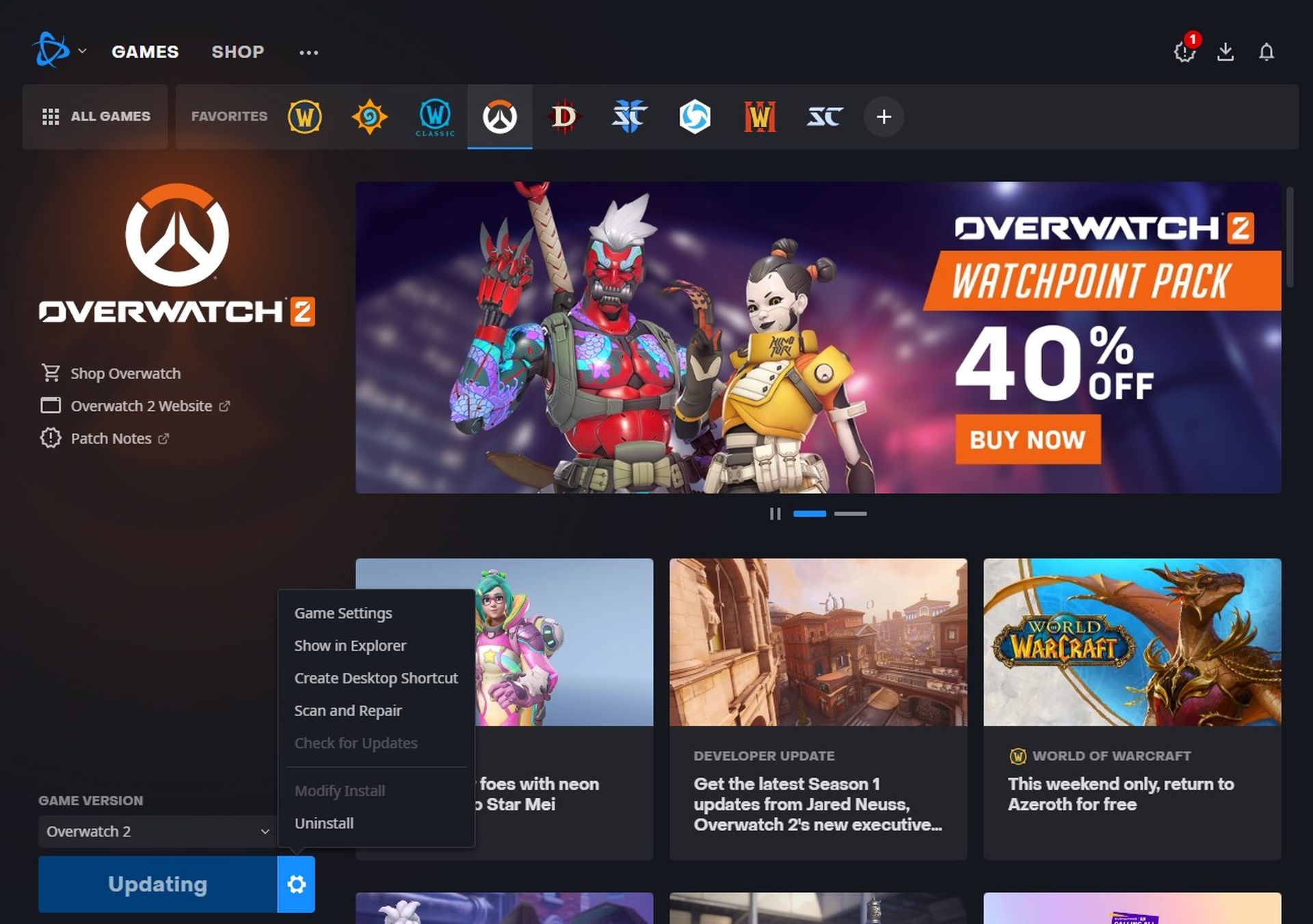 Overwatch 2 crashing mid game: Check for updates and repair