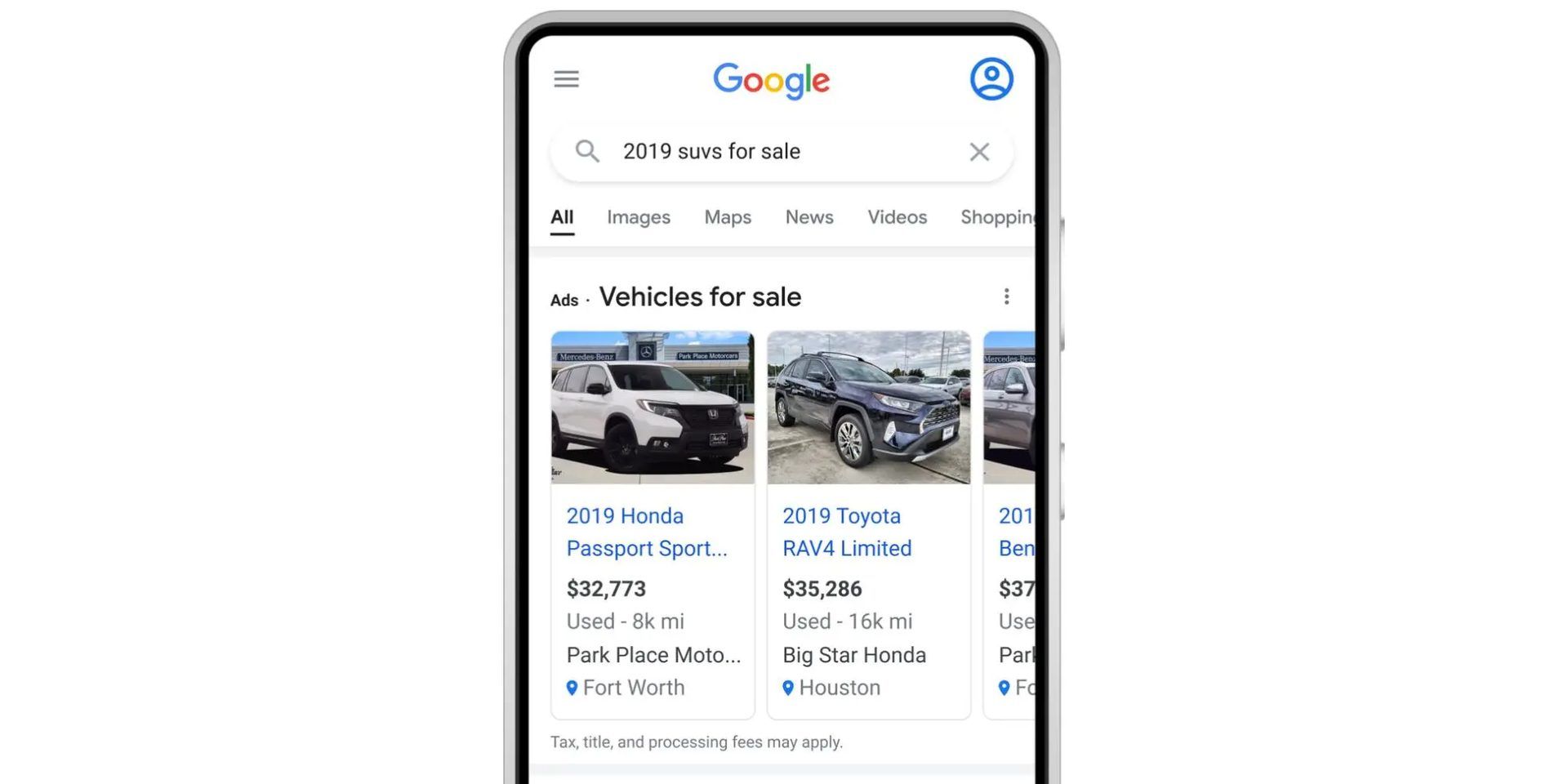 Vendre des voitures devient plus facile avec les véhicules Google à vendre