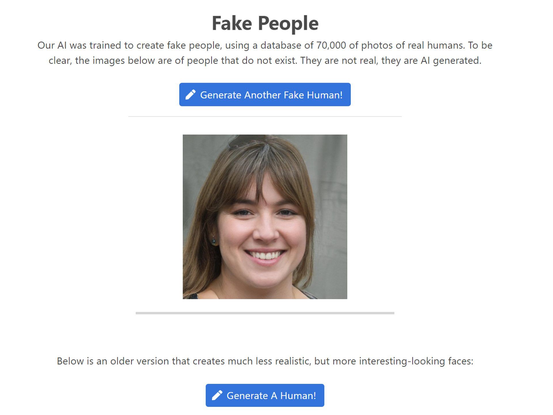 Check out the best fake name generators and This Person Does Not Exist like random face generators. AI impersonation is popular nowadays.