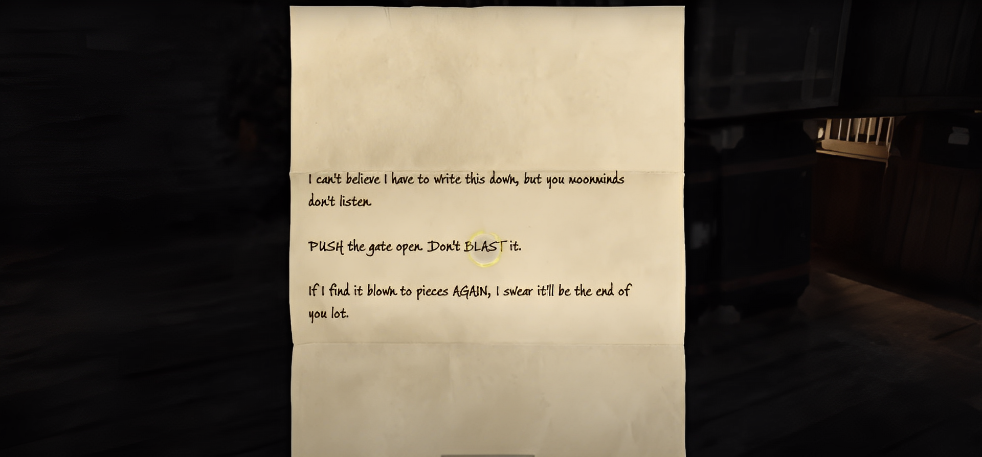 How to climb the battlements Hogwarts Legacy: You can see a collectable hint written on a note inside