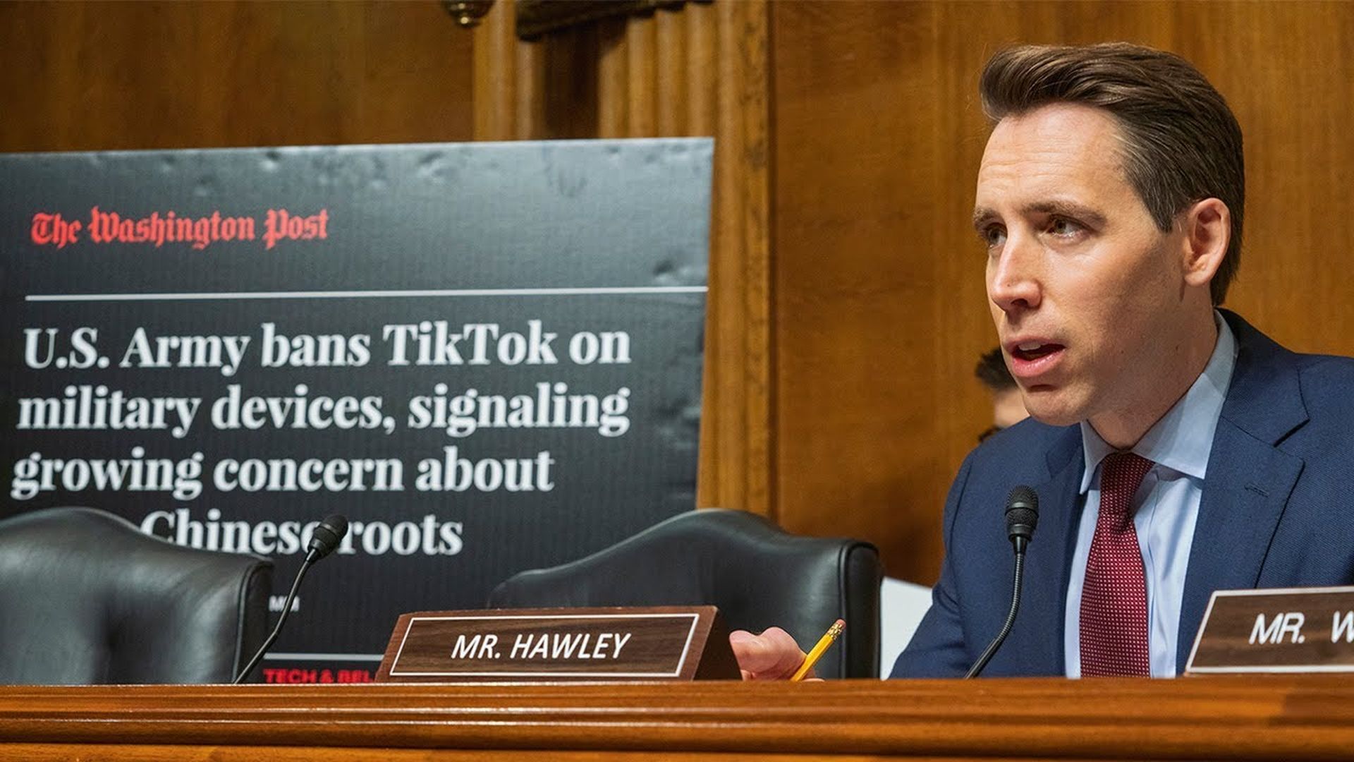 Senator Hawley w sprawie zakazu TikTok armii amerykańskiej