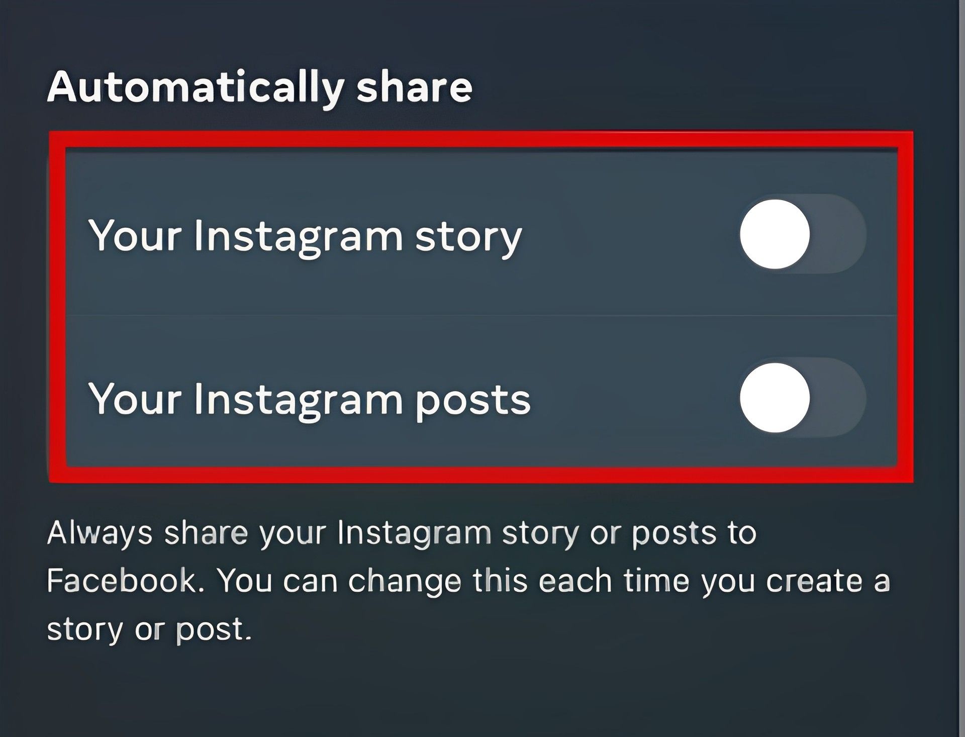 How to not share Instagram stories on Facebook