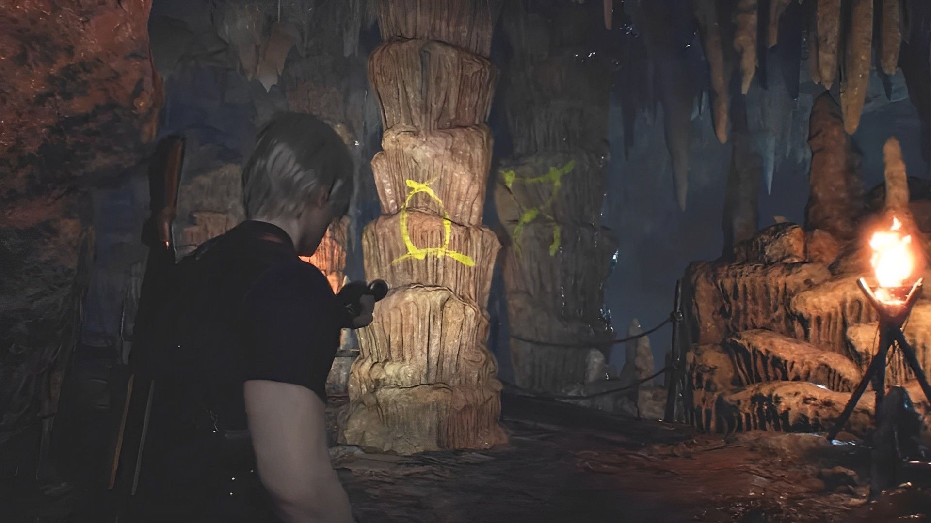 Resident Evil 4 Remake cave puzzle