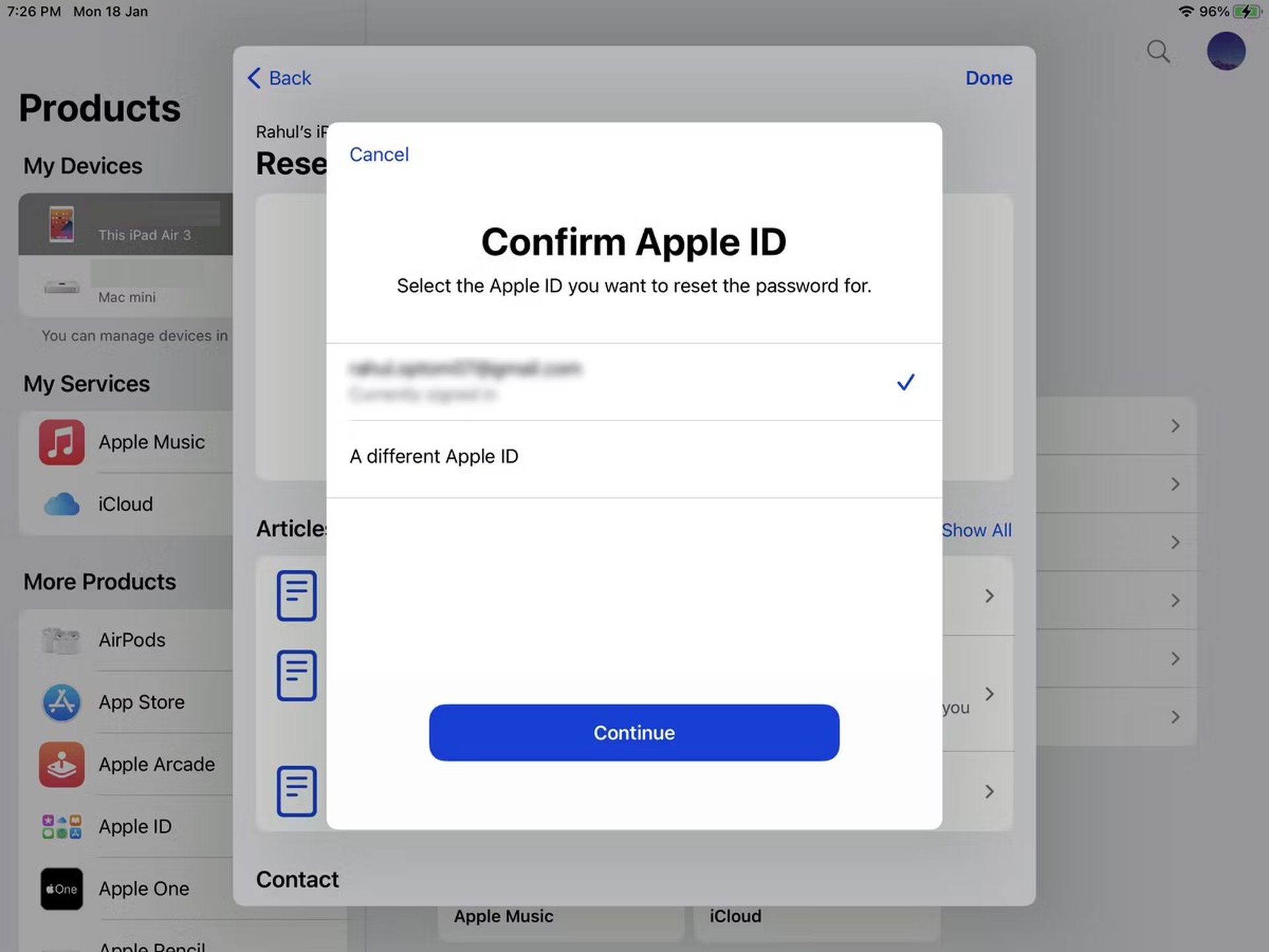 Как сбросить пароль Apple ID