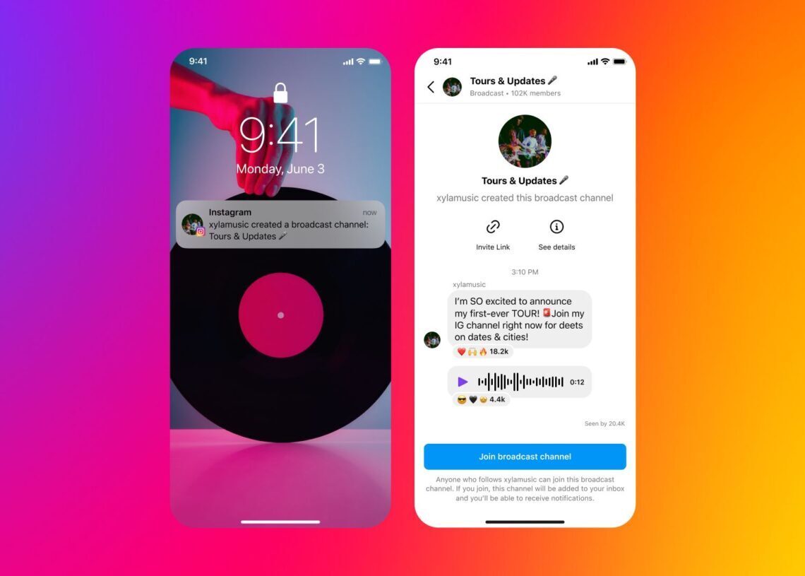 Instagram broadcast channel