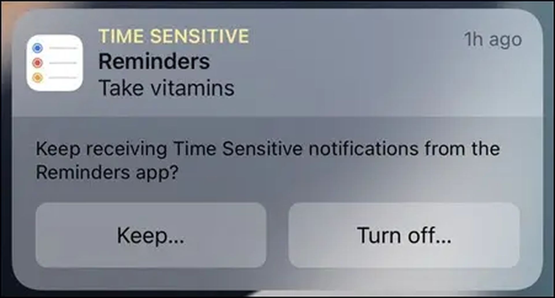 What does time sensitive mean on iPhone