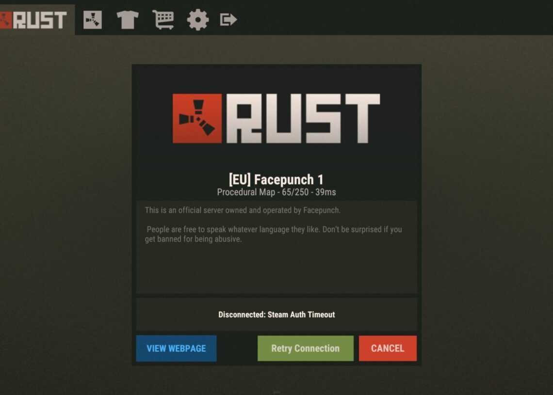 steam auth timeout rust