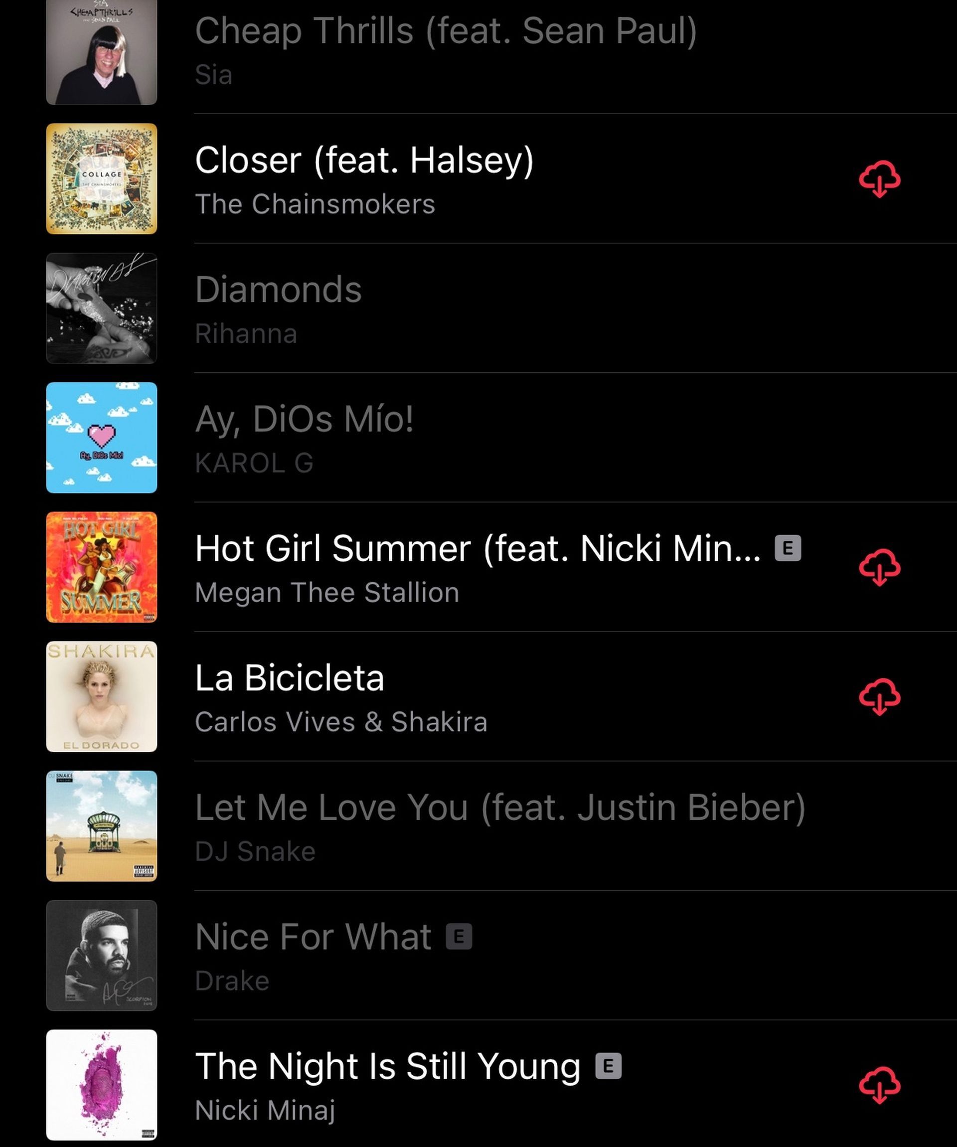 Apple Music songs greyed out issue