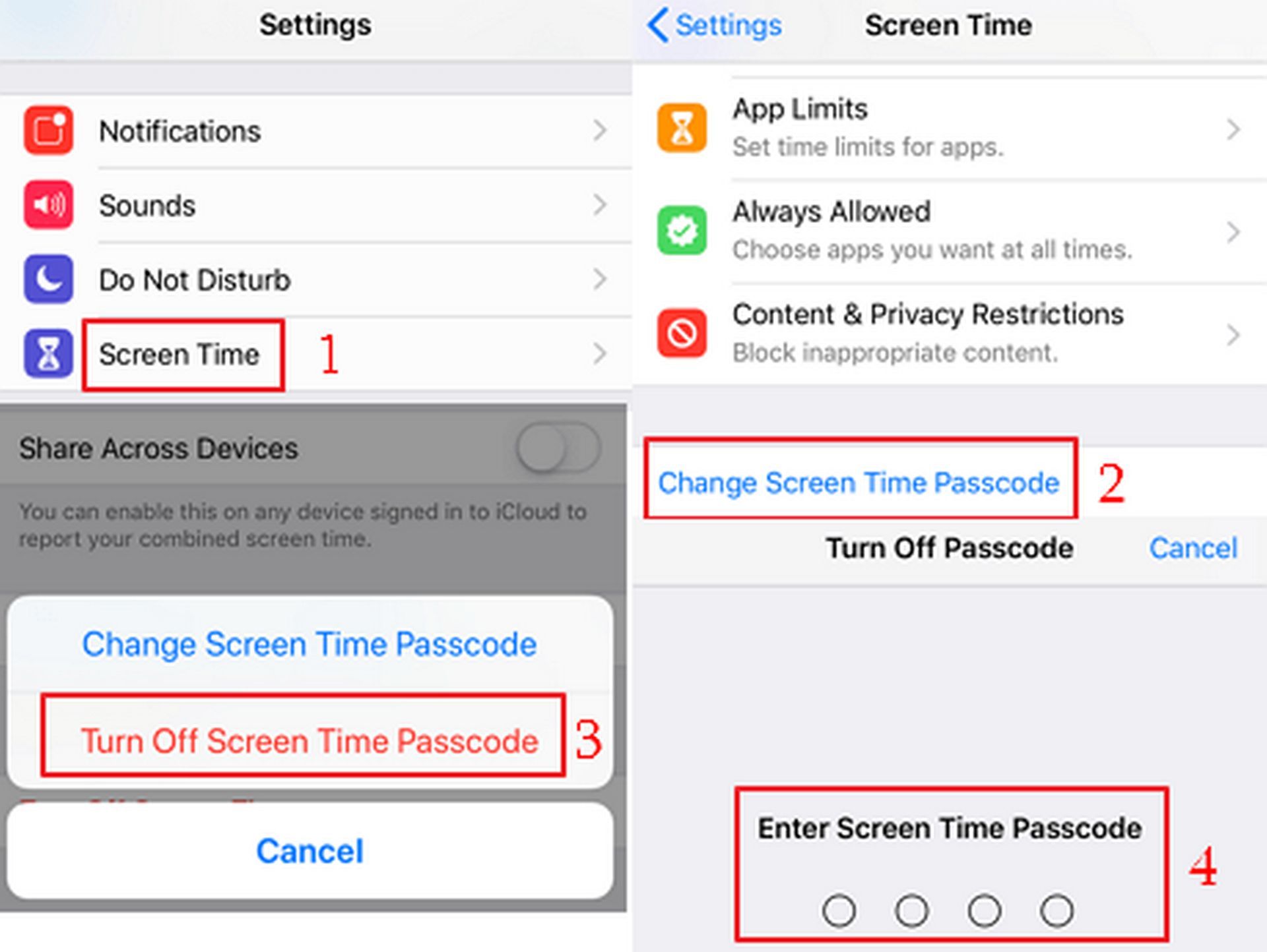 How to reset Screen Time Passcode if forgot
