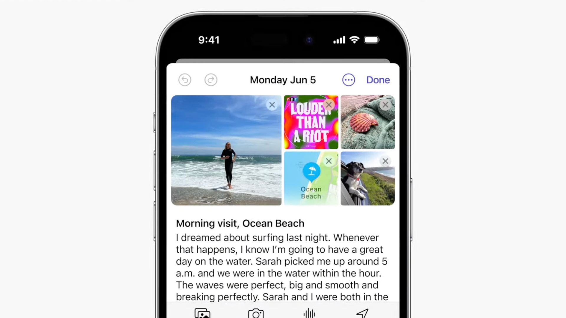 Aplikacja Apple Journal na iOS 17