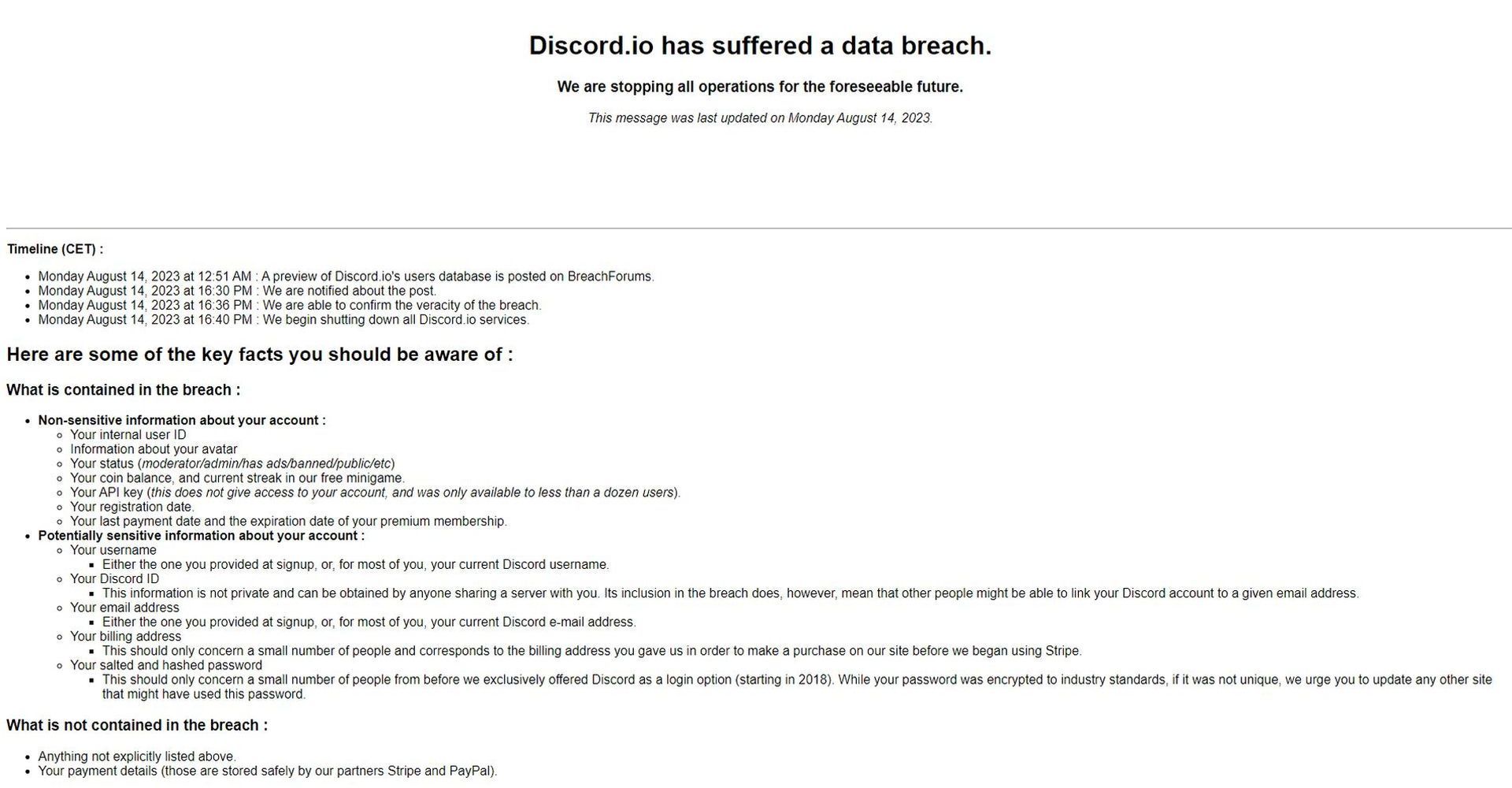 Discord.io 데이터 유출