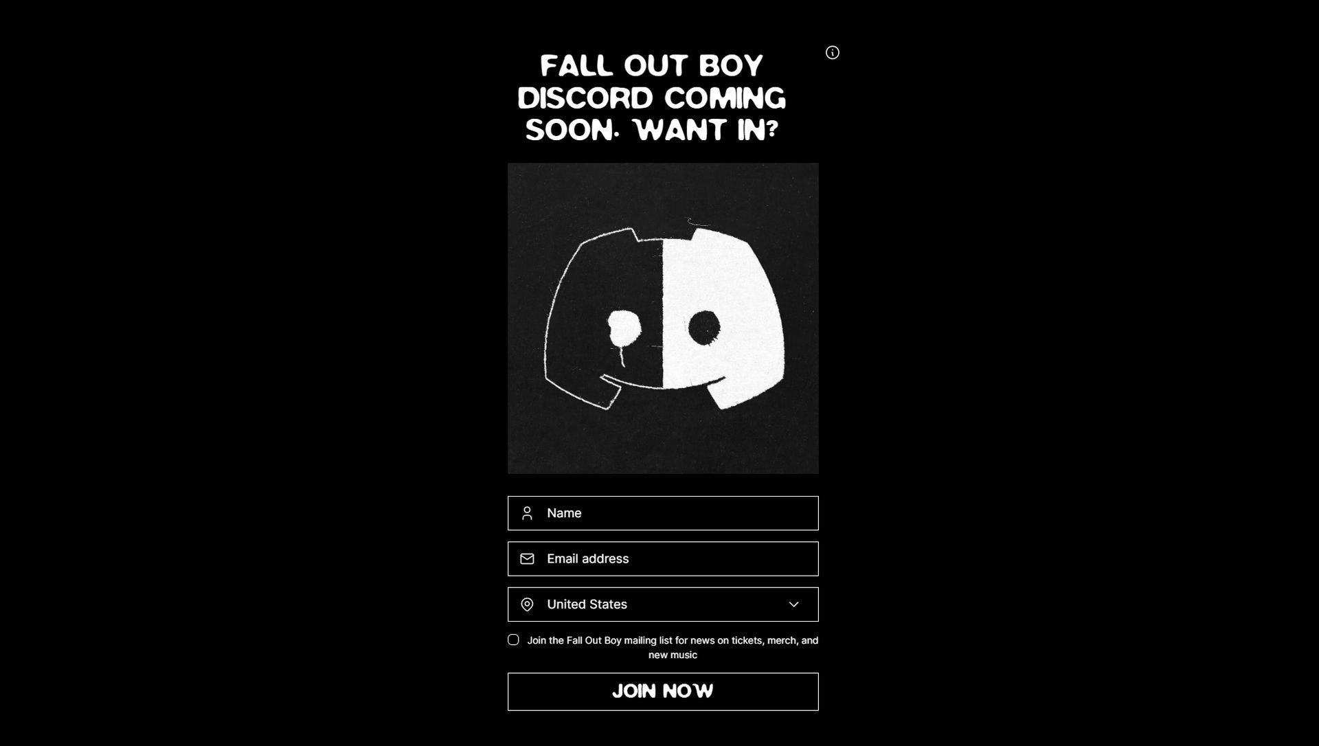 Fall Out Boy Discord presale