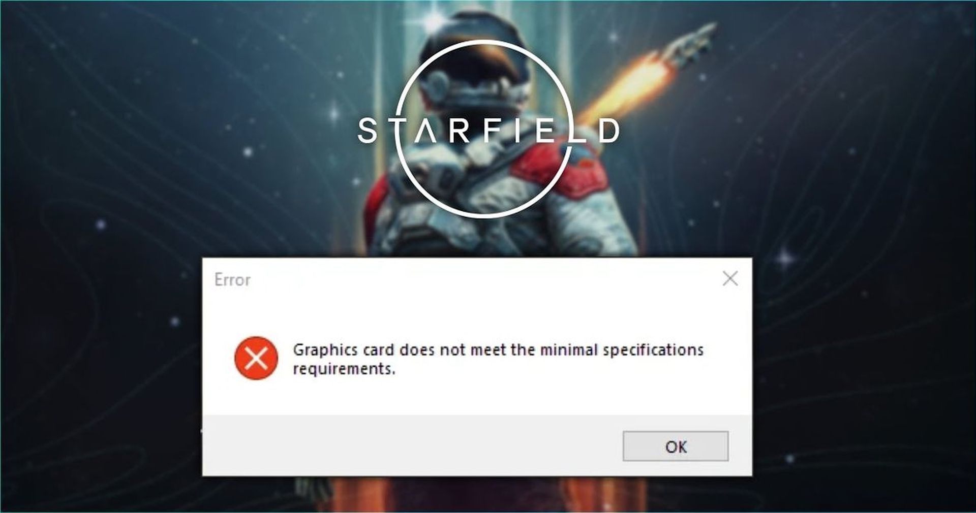  Starfield graphics card does not meet minimum requirements