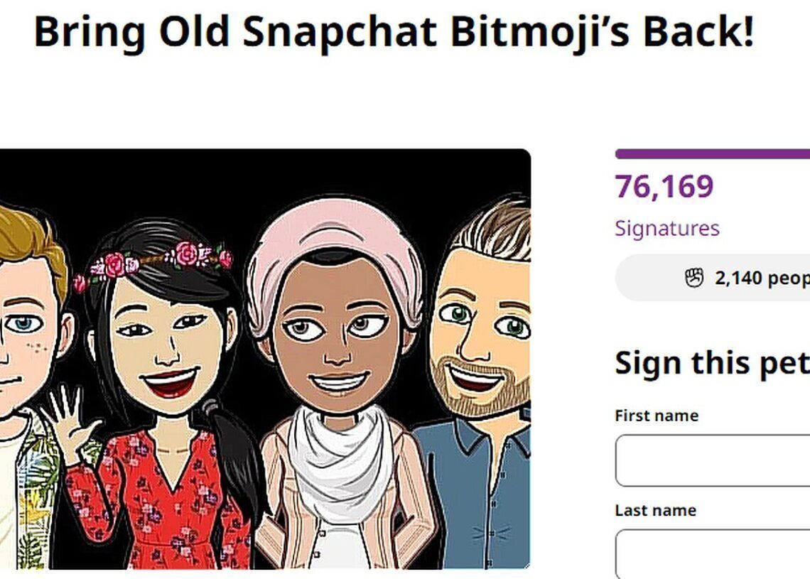 Thousands rally to bring back pld Snapchat Bitmojis