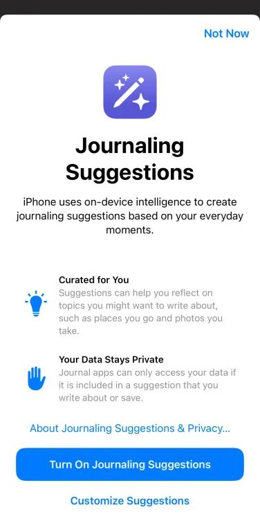 iOS 17.2에서 Apple의 새로운 Journal 앱을 찾고 사용하는 방법