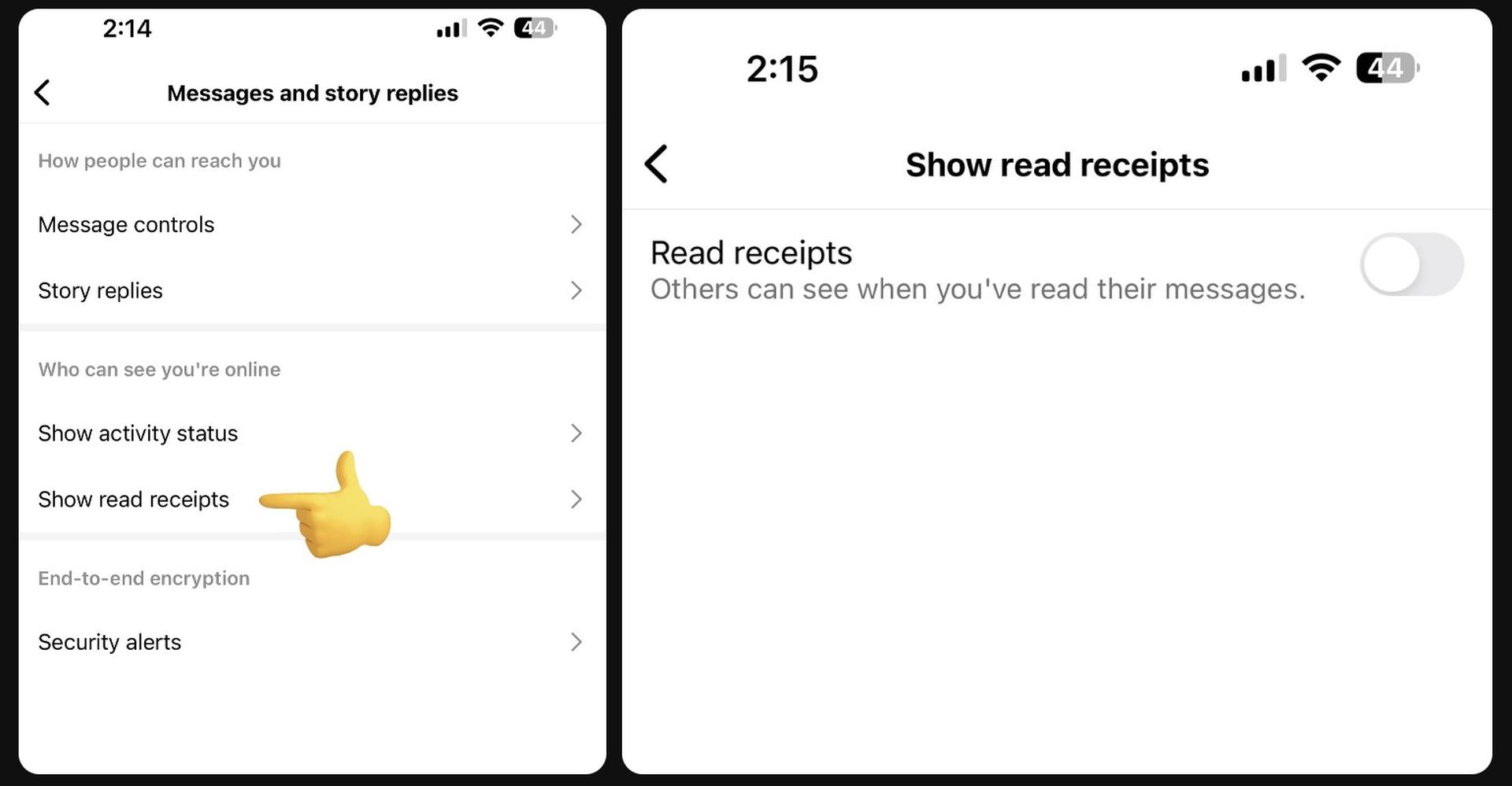 How to turn off Instagram read receipts
