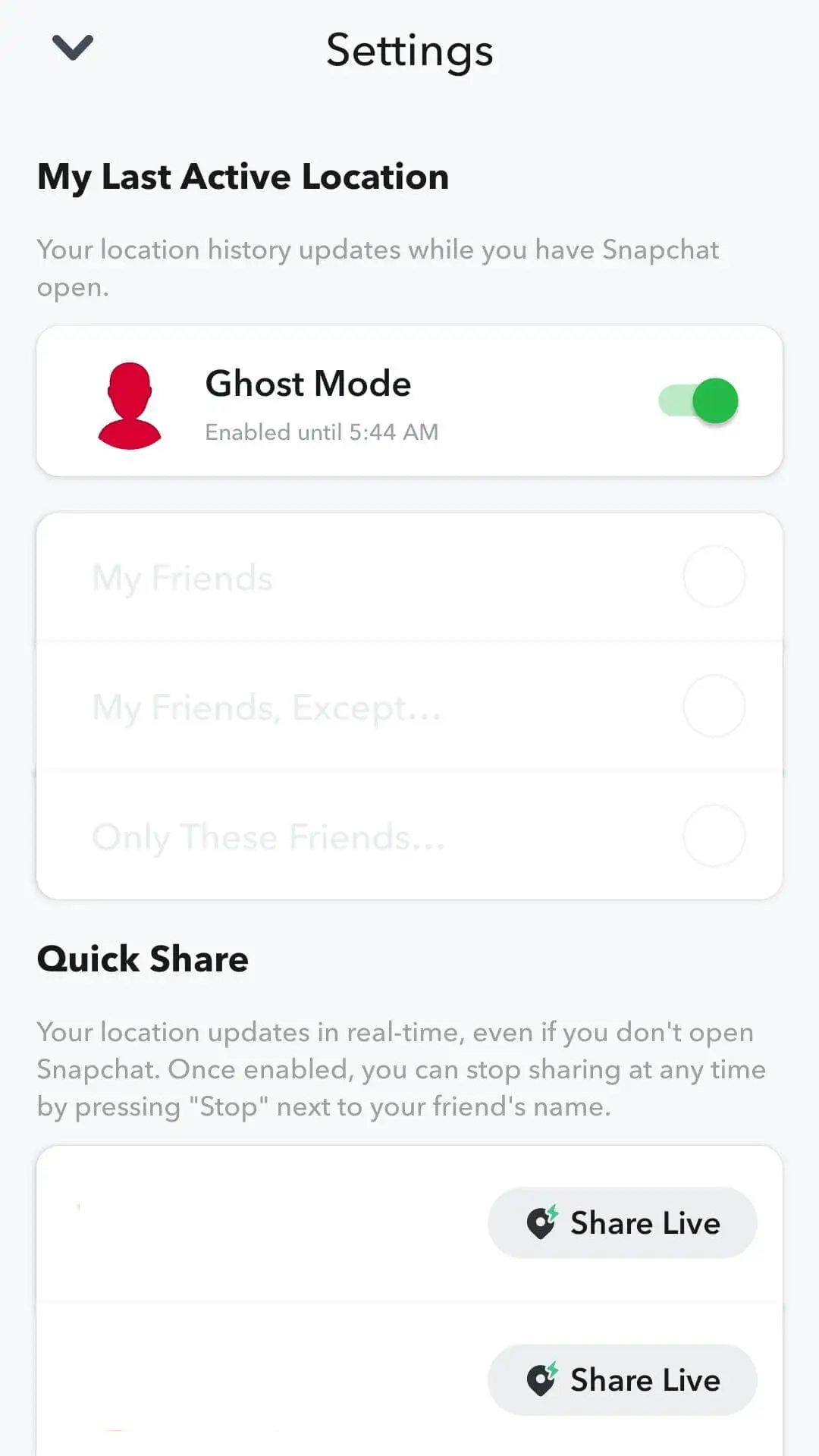 Hoe de locatie op Snapchat te bevriezen?