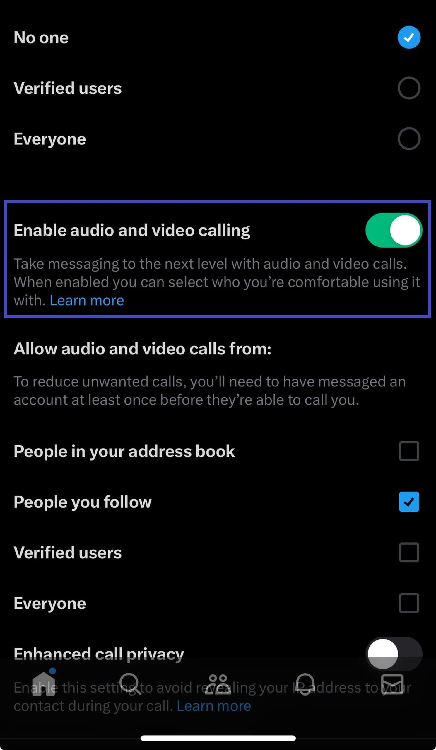 Elon Musk enabled X calling feature by default