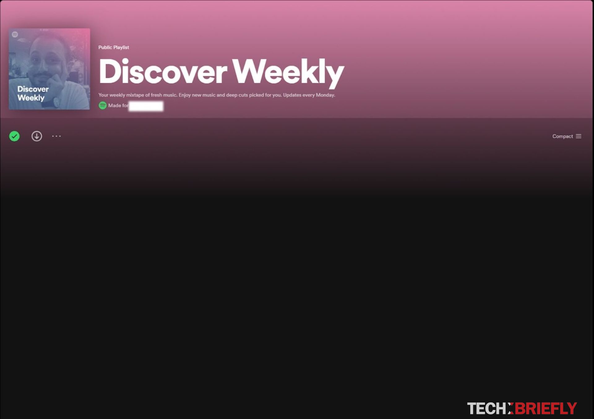 Spotify Discover Weekly가 업데이트되지 않음