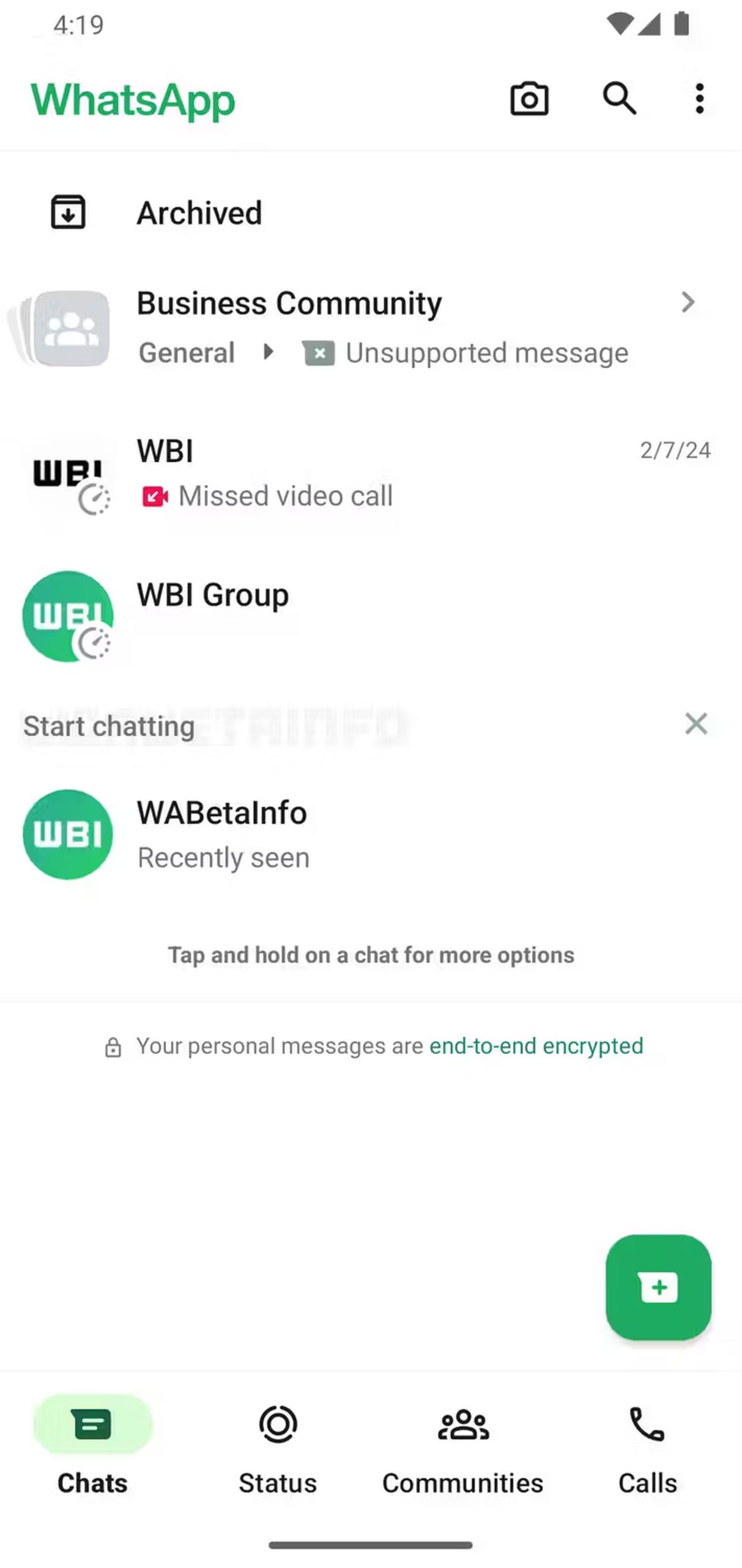 WhatsApp становится умнее с предлагаемыми контактами