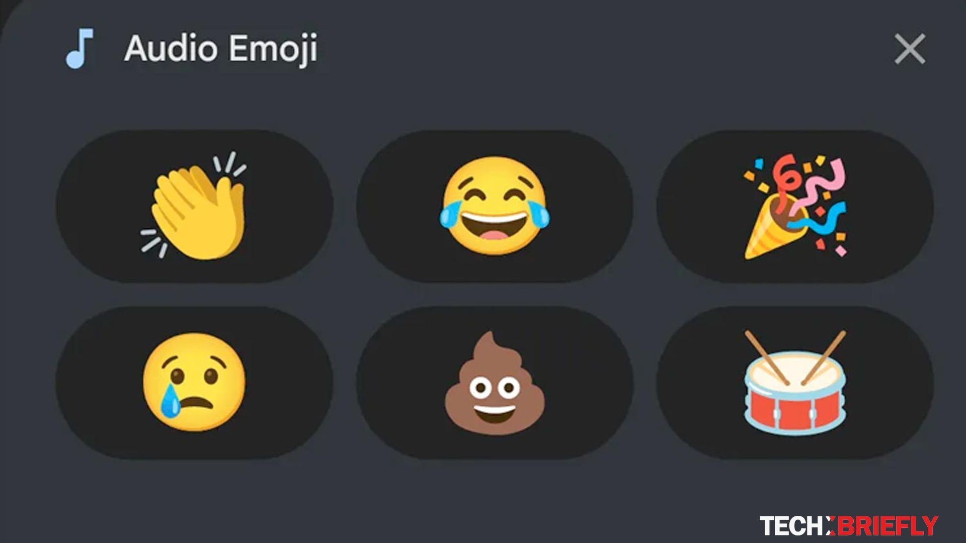 Aplicativo de emojis de áudio do Google Phone
