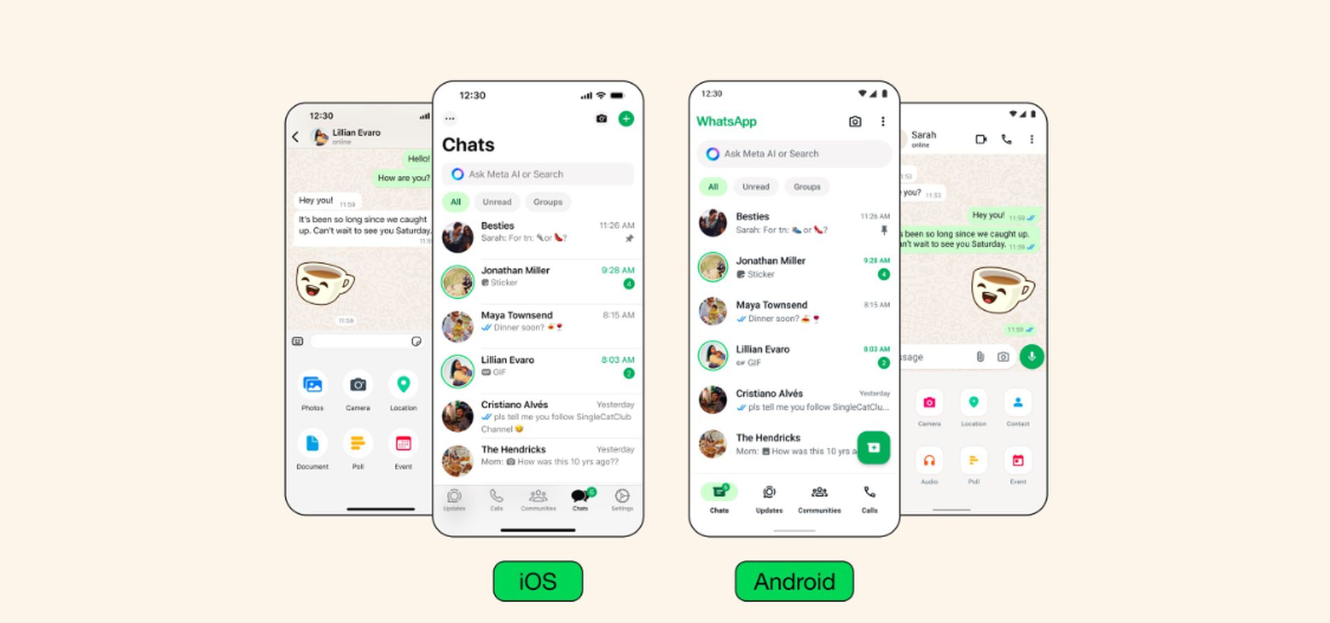 WhatsApp has changed its iOS and Android UI