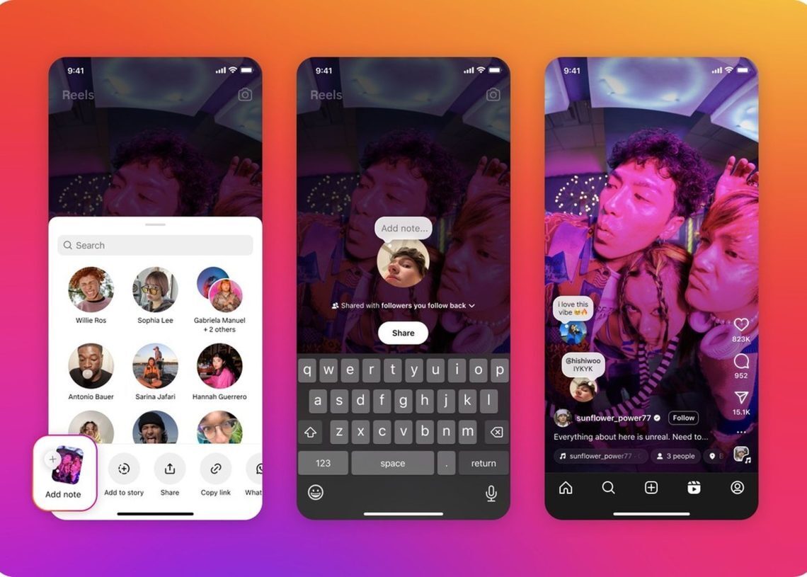 Instagram Notes now has a visa for Reels and feed posts