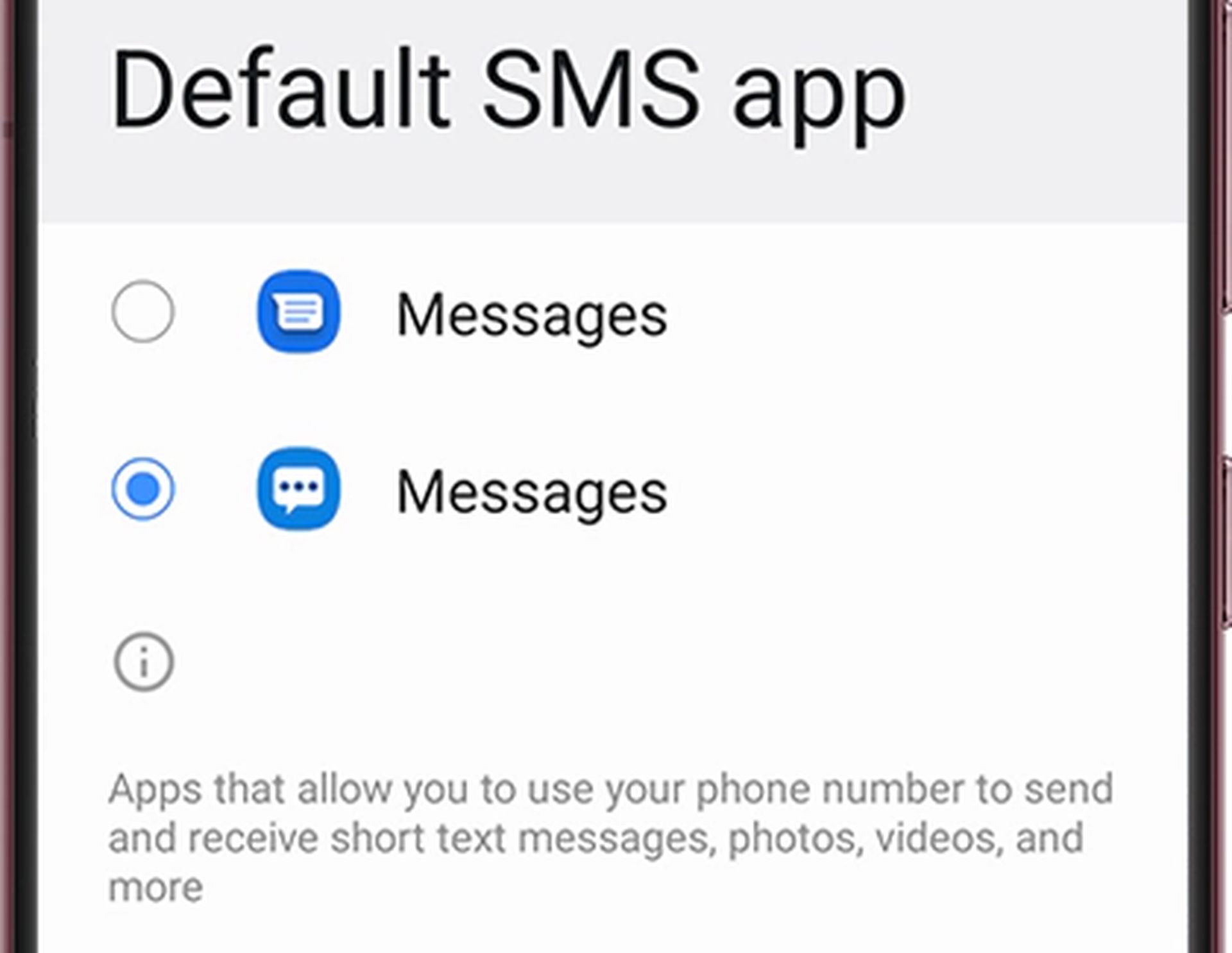 Samsung Messages a eu le dernier mot