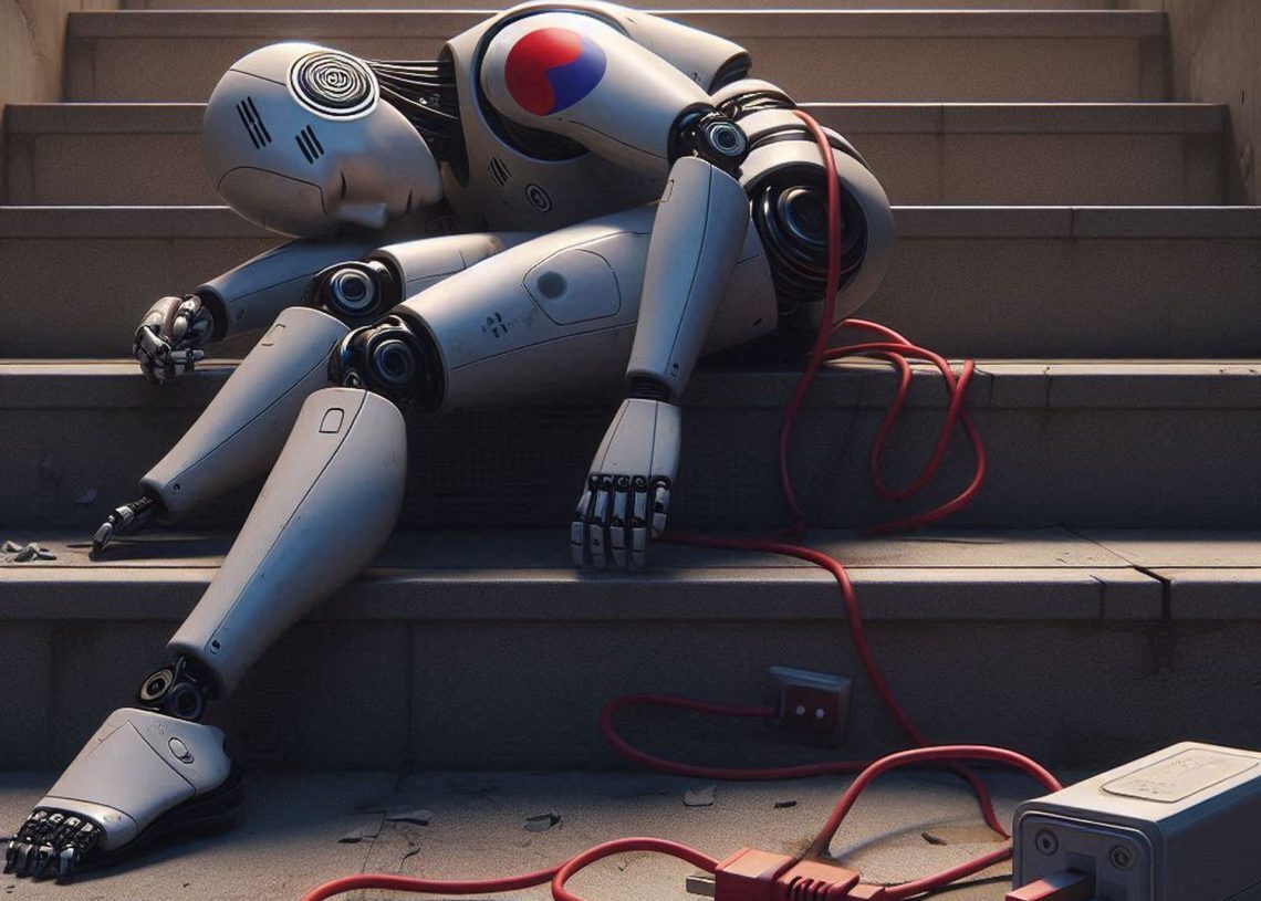 Why did robot suicide in South Korea