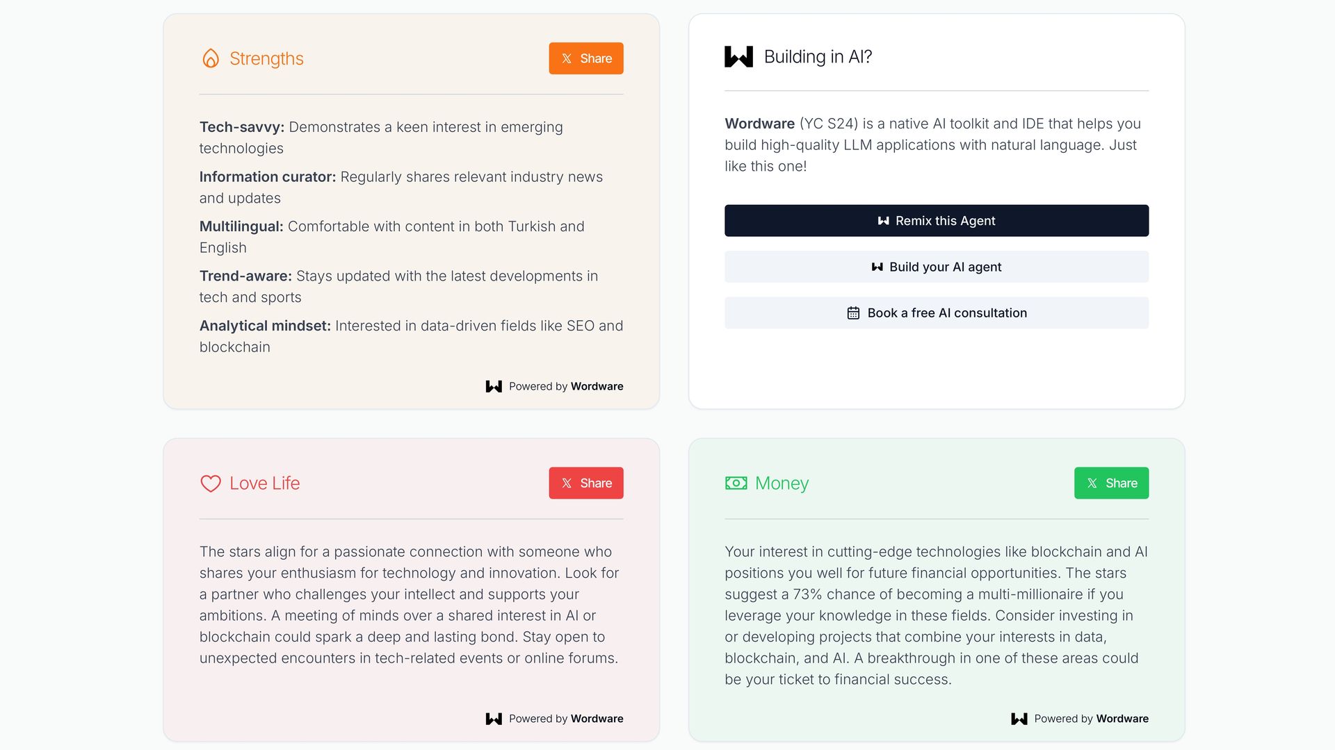 Roast your Twitter personality with Wordware AI