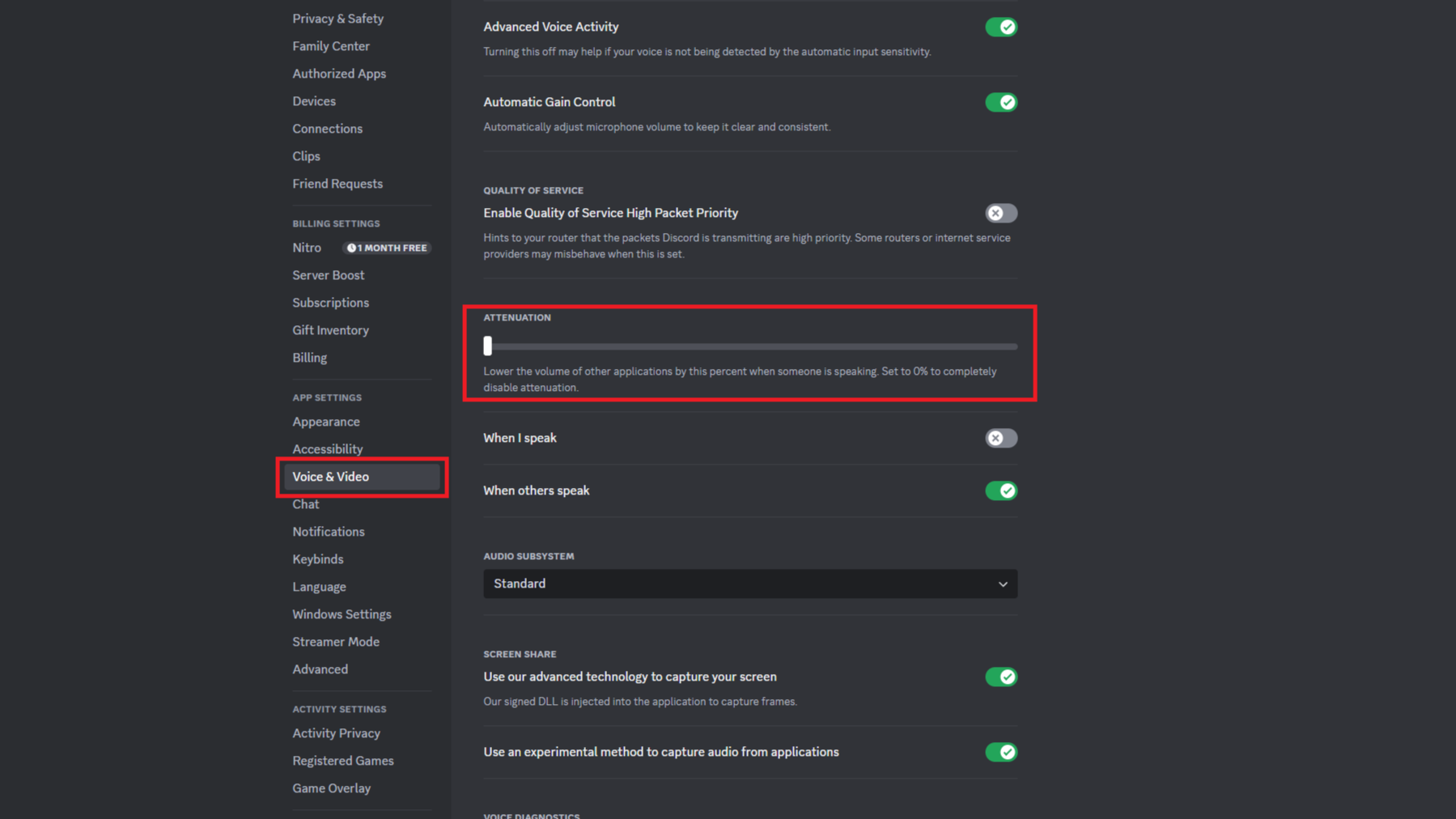 How to turn off automatic Discord ducking