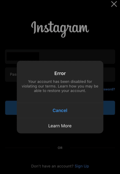 What does null mean on Instagram?