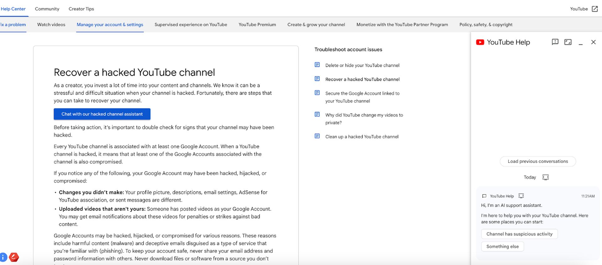 You can get your hacked YouTube channel back with this new AI tool