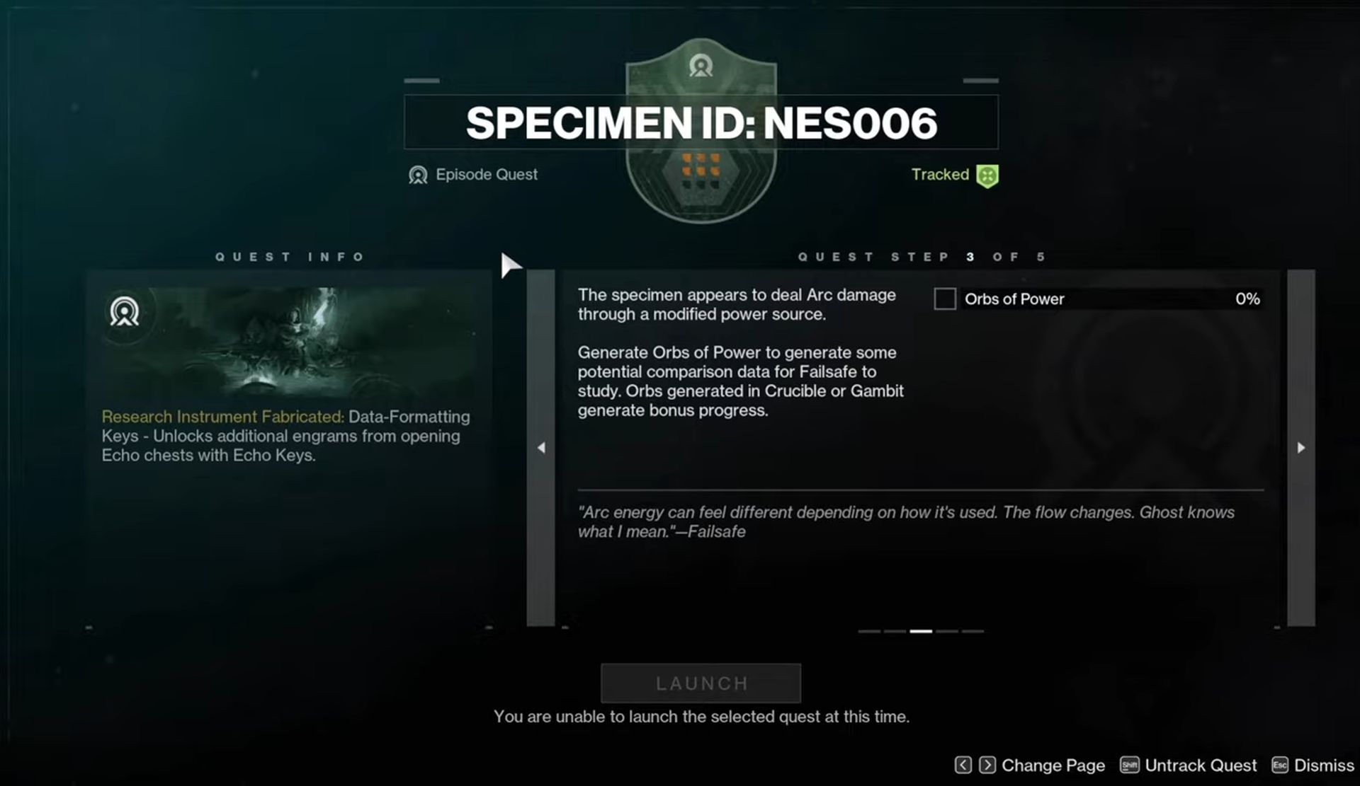 Destiny 2 NES006 specimen quest guide