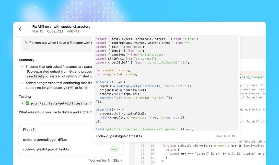 OpenAI updates ChatGPT Codex with enhanced coding features