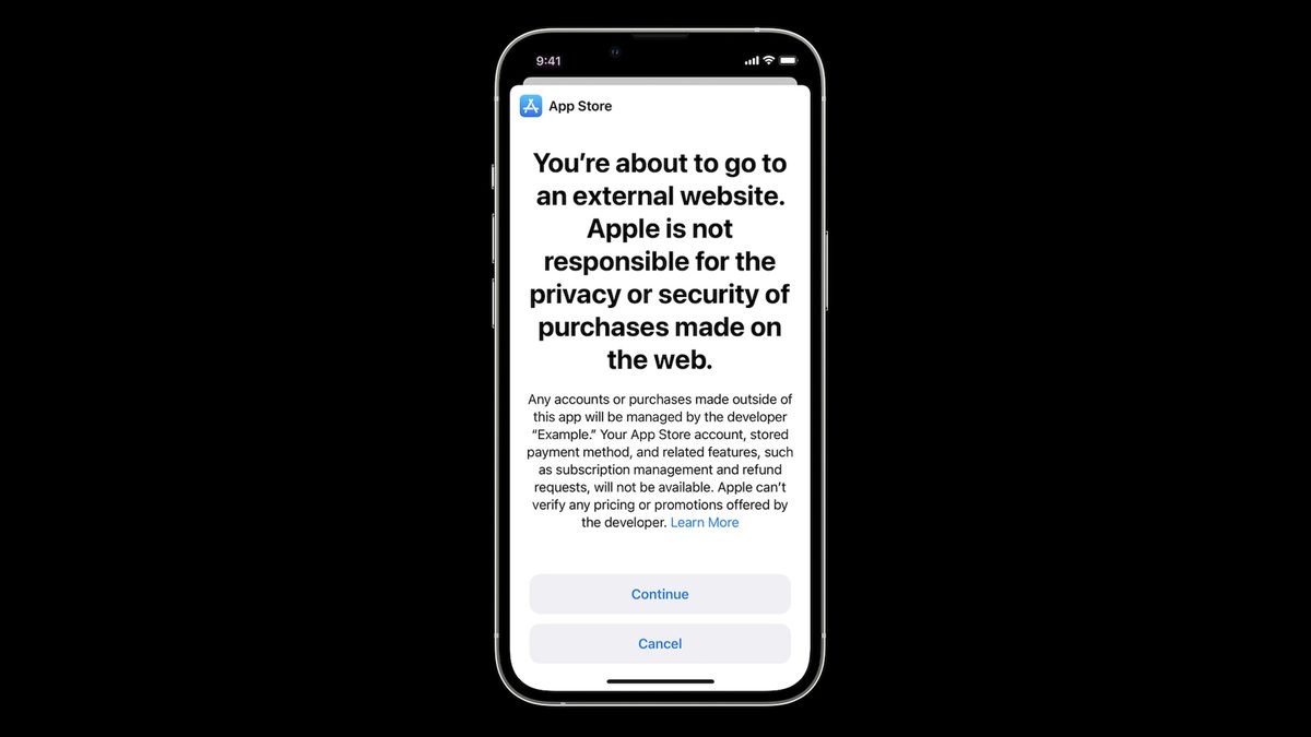 Las empresas ofrecen un sistema de pago alternativo en la aplicación para App Store Las empresas ofrecen un sistema de pago alternativo en la aplicación para App Store