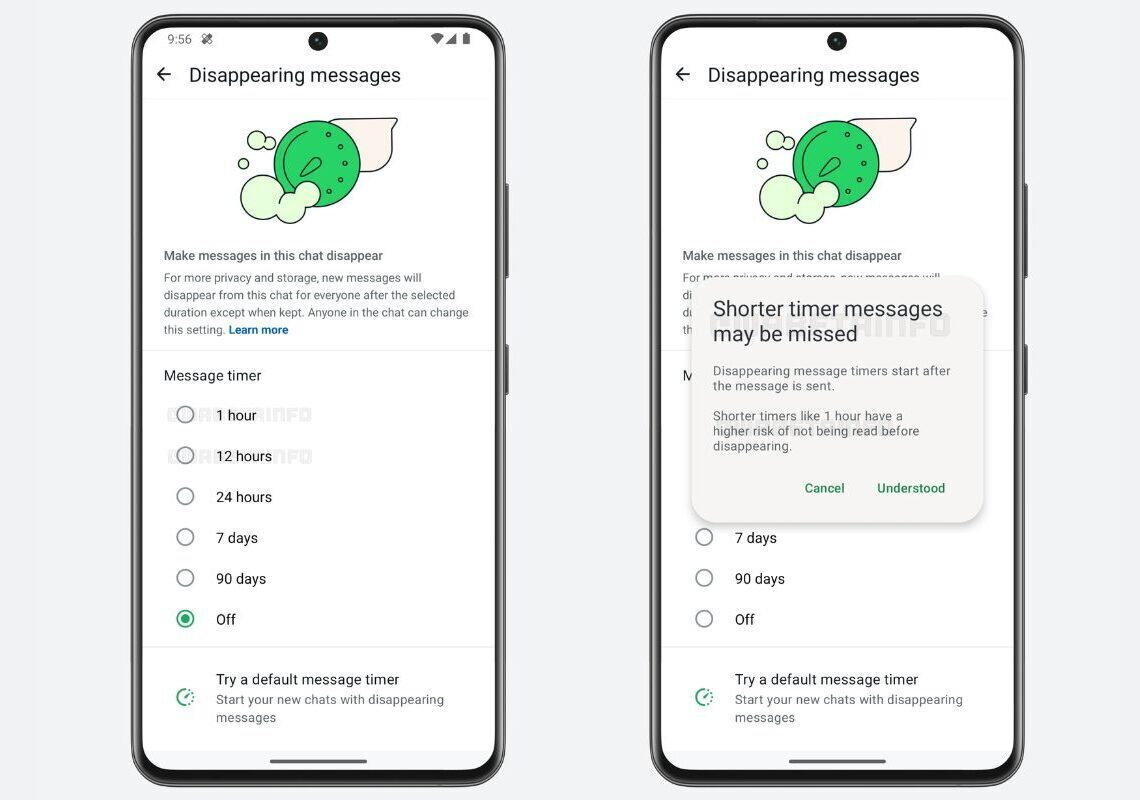 WhatsApp tests 1-hour, 12-hour disappearing messages