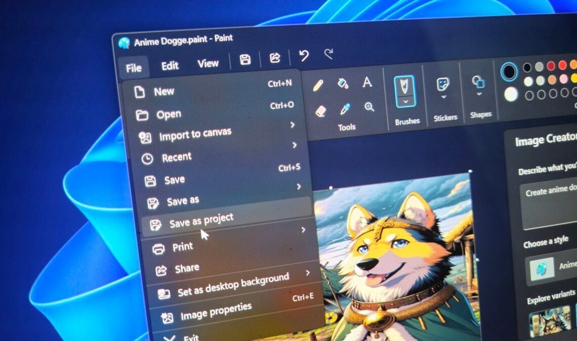 Microsoft adds .paint project files and opacity controls to Paint