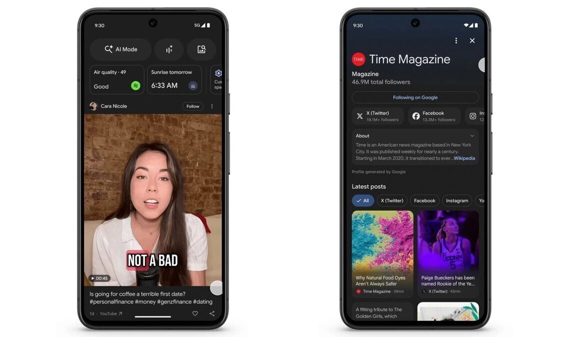 Google integrates X and Instagram posts into Discover feed
