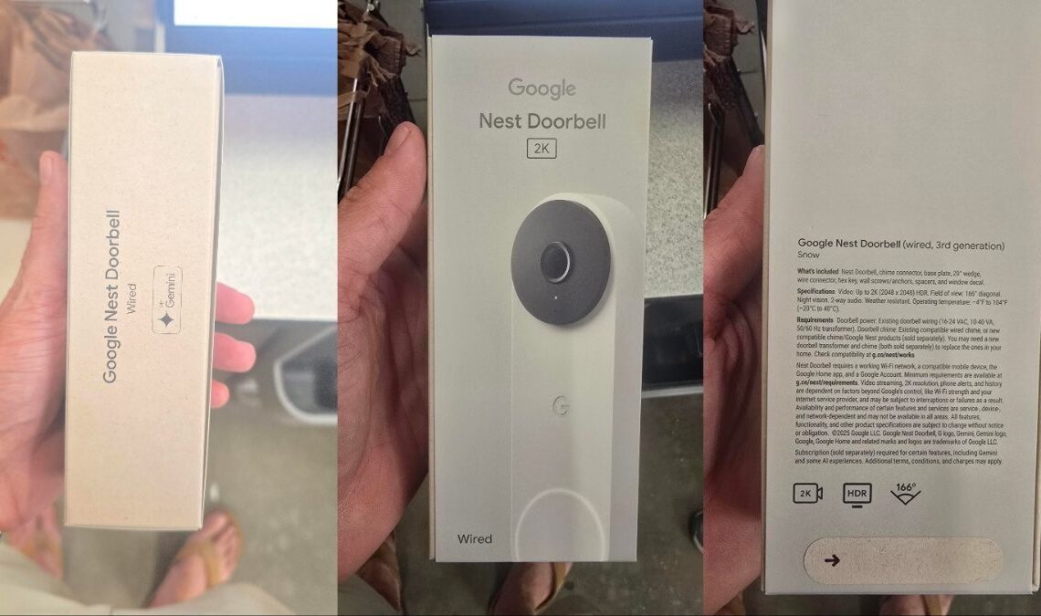 Google Nest Doorbell 2K with Gemini appears on shelves