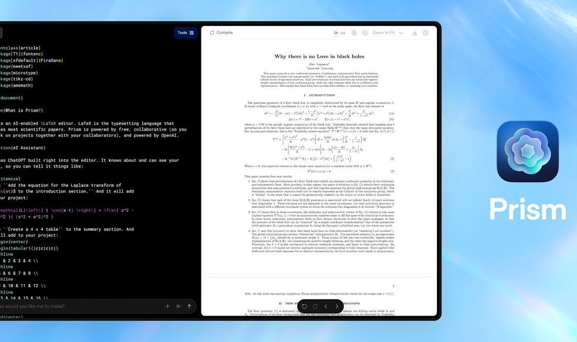 OpenAI launches Prism scientific workspace