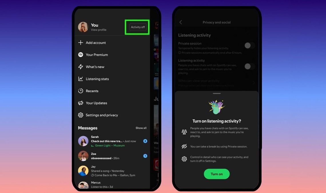 Spotify adds listening activity, Jam requests to Messages