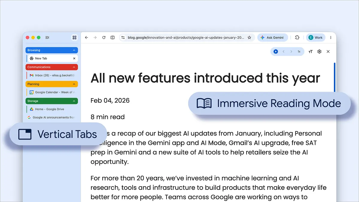 Google introduces vertical tabs in Chrome