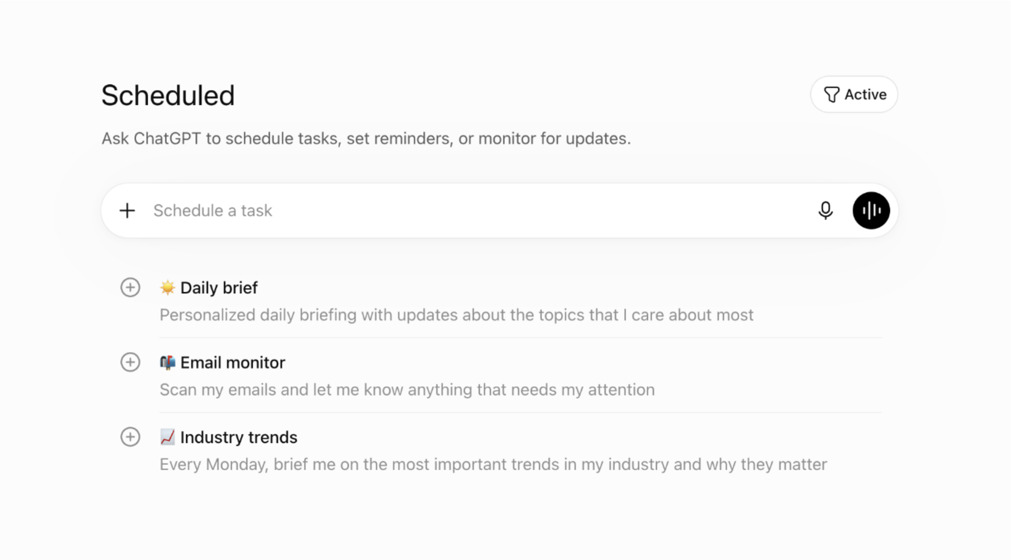 OpenAI rolls out new ChatGPT scheduling hub for automated tasks