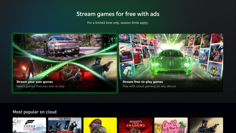 Xbox tests free ad-supported cloud gaming