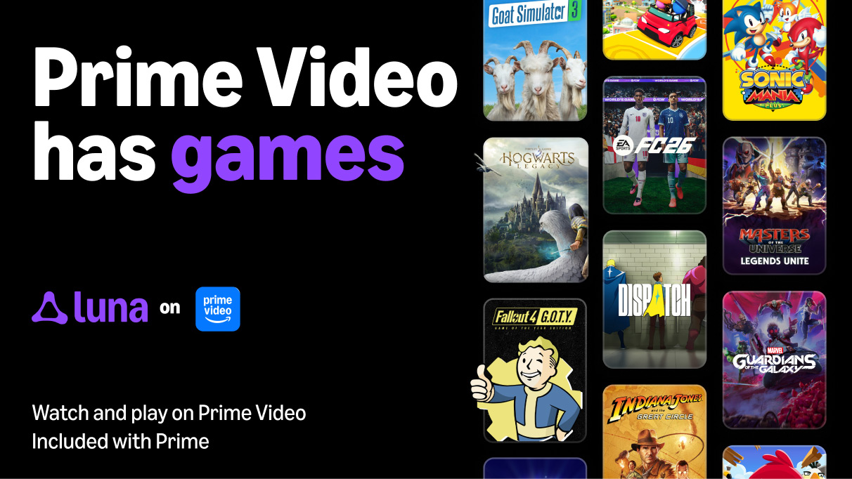 Amazon integrates Luna game streaming into Prime Video app