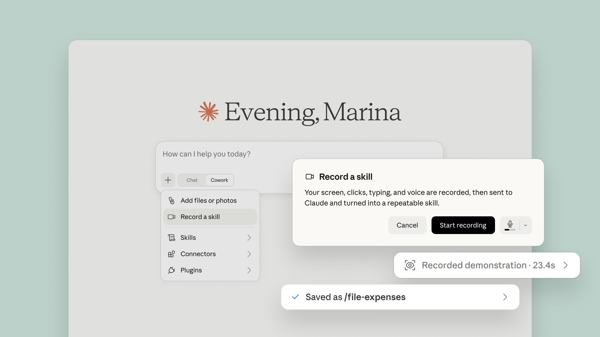 Claude now turns screen recordings into reusable skills